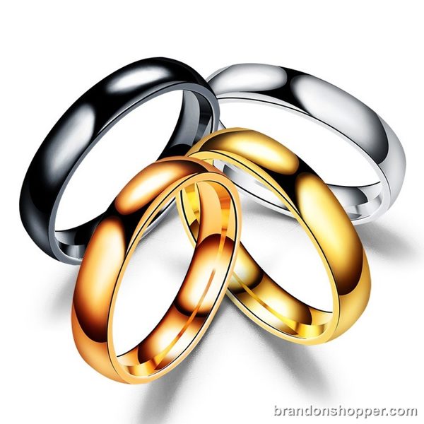 Hypoallergenic Polished Titanium Wedding Band