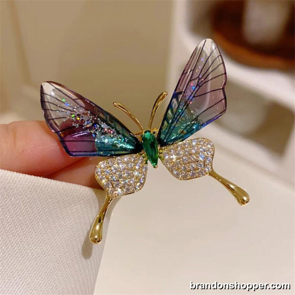 Rhinestone Butterfly And Bee Lapel Pins
